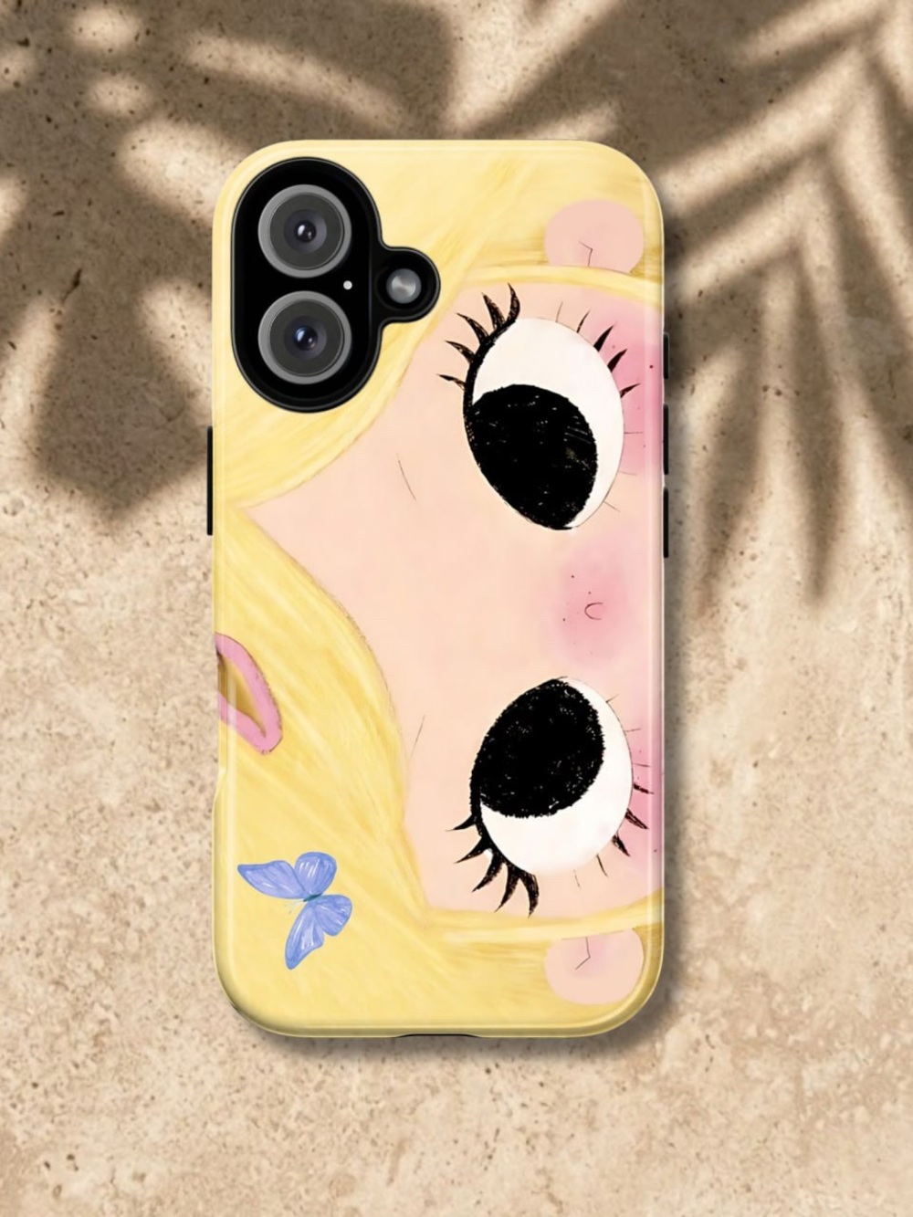 Cute Blonde Cartoon Girl Phone Case - Yellow